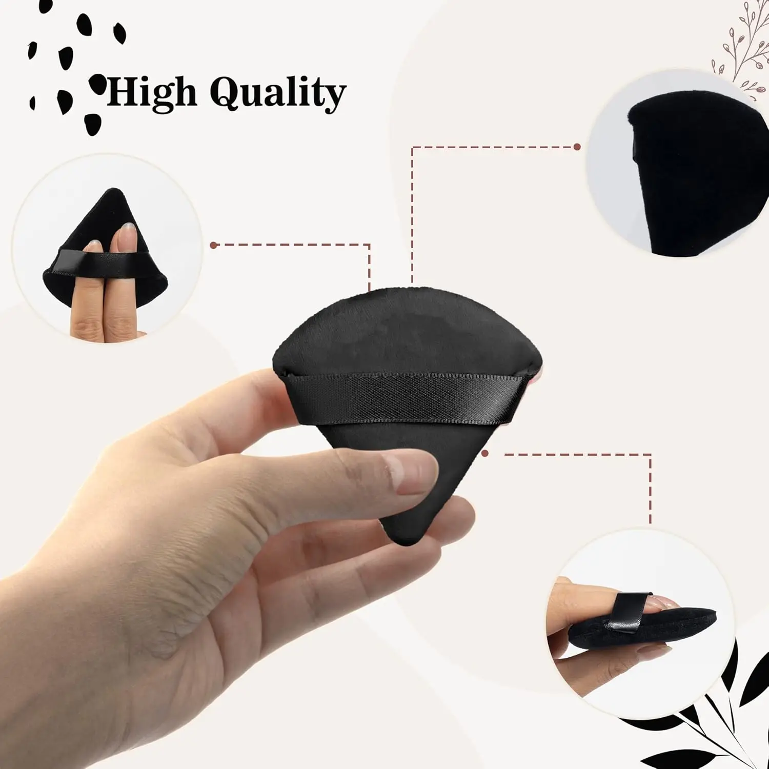 إسفنجة مزج سوداء ممتازة لموسم العطلة - حجم مثالي 2.8 بوصة مع حلقة إصبع، مثالية للسفر واللمس #5