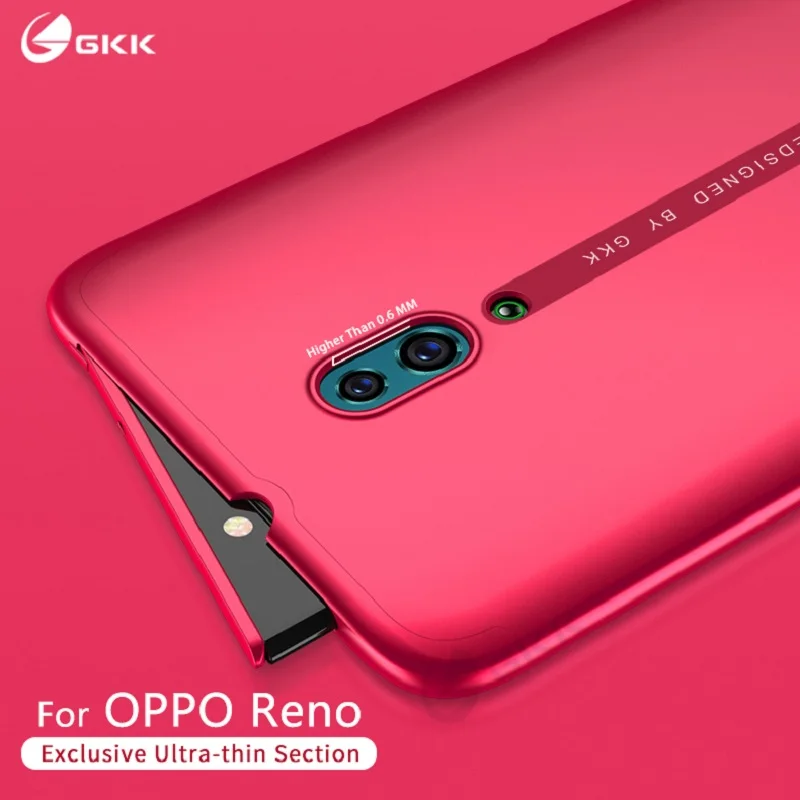 Lifting Camera Protection Case for OPPO Reno Shockproof Ultra-thin Armor Matte Hard 2 in 1 Cover for OPPO Reno Case With Glass