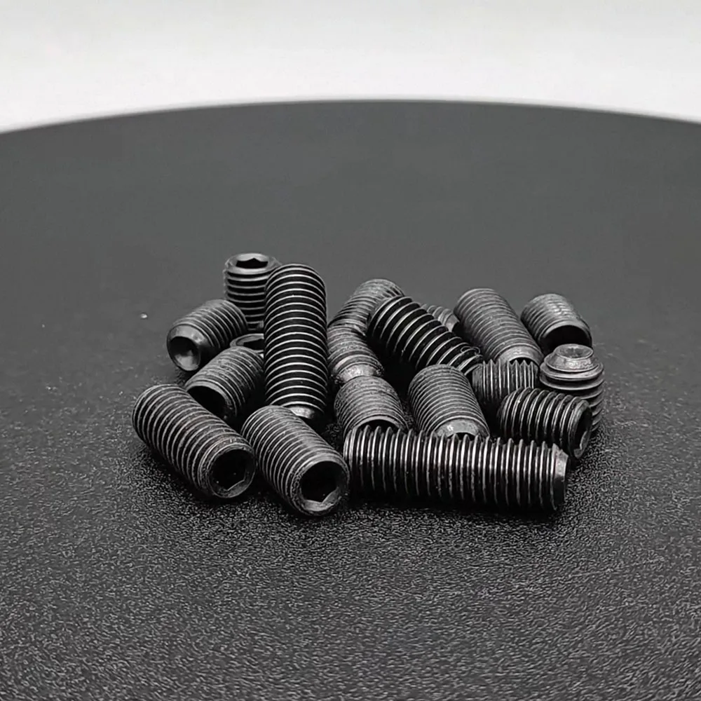Hex Socket Cup Point Set Screws, DIN916 12.9 Grade Alloy Steel Headless Allen Screws, 1/4