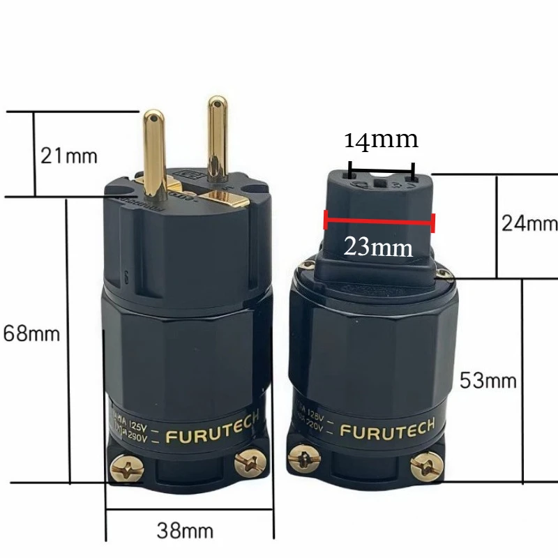 FURUTECH FI-E11(G) / FI-11-N1(G) Power Plug 24K Gold Plated End Schuko-Stecker IEC 15A/125V 16A/250V