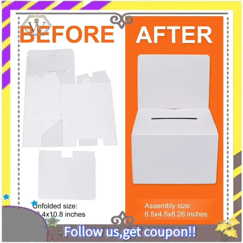

New 24 Pack Suggestion Box Money Box With Slot, Raffle Boxes 6X6inch, Suggestion Boxes With Removable Slot, Donation Boxes
