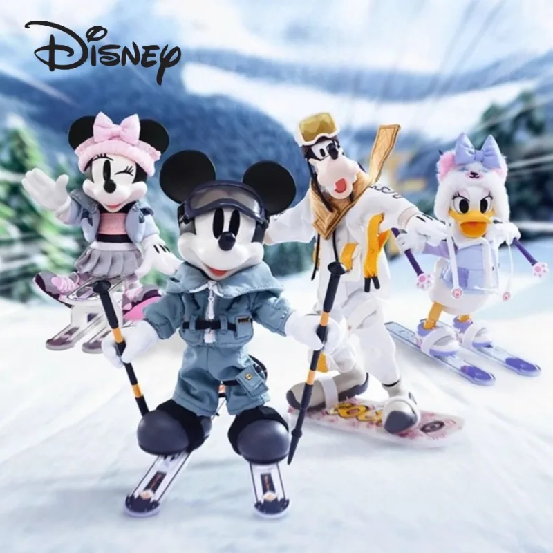 

Disney Spring Skiing Club Series Фигурки Игрушки Аниме Персонаж Микки Маус Дональд Дак Катание на лыжах Фигурка Модная игрушка Орнамент