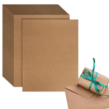 Papier Kraft Perforé et Vierge Imprimable, 100 Feuilles, Cartes de Visite pour l'Artisanat et le Bricolage