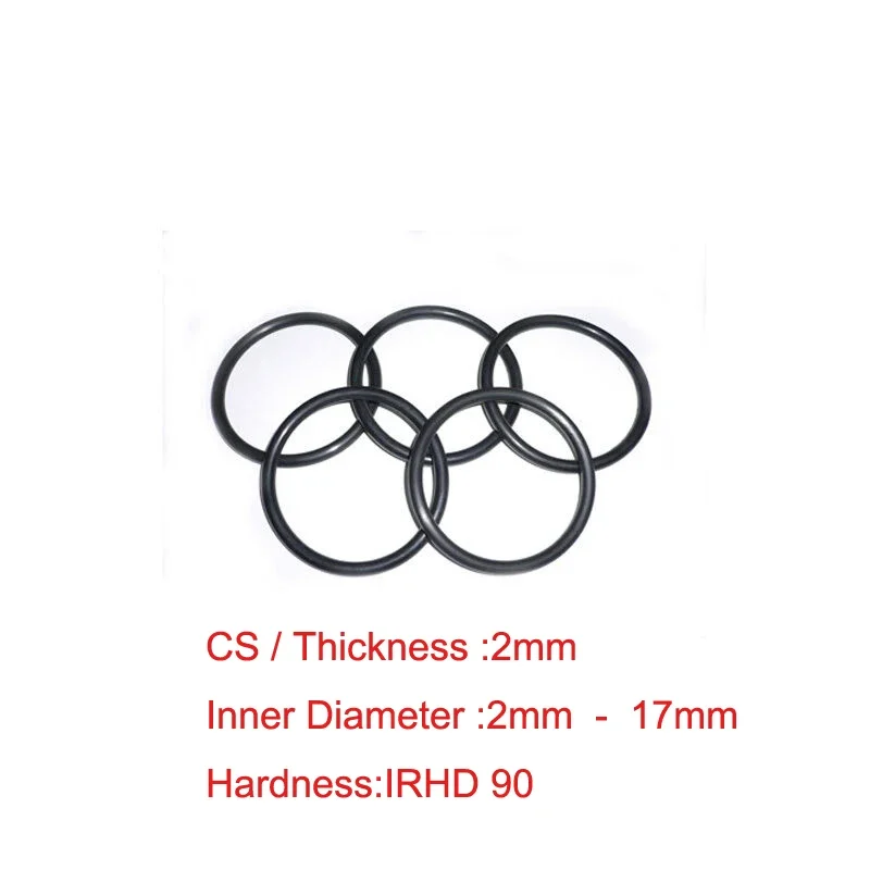 ID 2/3/4/5/6/7/8/8.5/9/9.5/10/11/12/12.5/13/14/14.5/15/16/17mm x CS 2mm NBR o-ring o ring seal high hardness rubber gasket