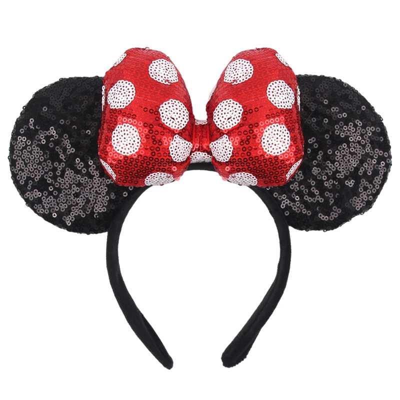 2024 Disney Mouse Ears Headband Girls And Kids 4 Inch Polka Dot Bow Hairdband Holiday Party Travel DIY Hair Accessories