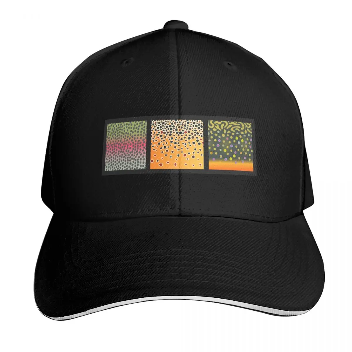 Trout Trifecta Baseball Cap Breathable Mesh Back Adjustable Buckle Closure Moisture Wicking Quick Dry
