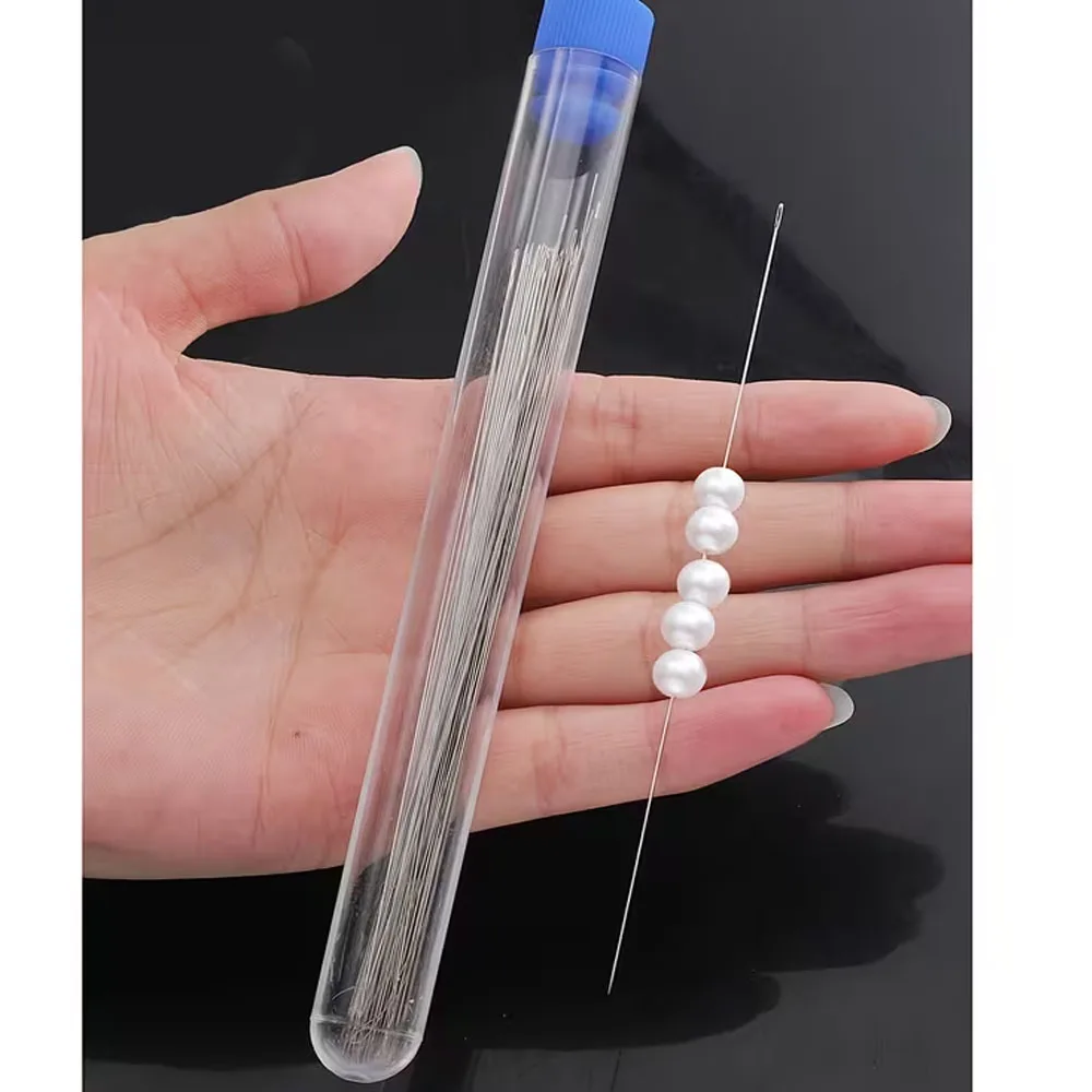 10/100pcs Beaded Needles with tube, for Handmade Jewelry Sewing Tool Daily Use Needles - Beading Supplies & Jewelry Making