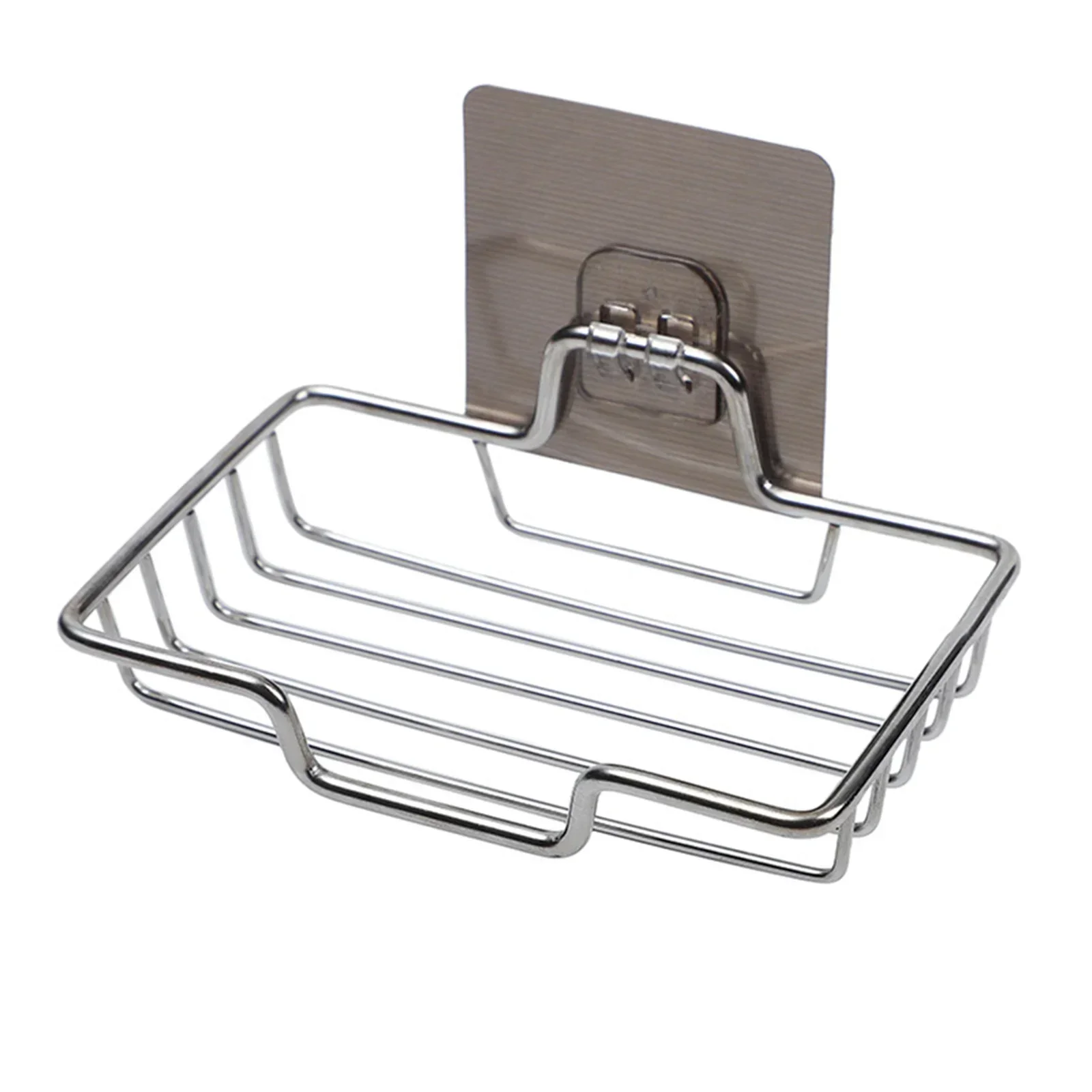 1pc Soap Stand Stainless Steel Soap Box Punch-Free Soap Rack Wall-Mounted Bathroom Drain Tracel Household Accessories