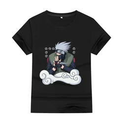 2024 Summer New Children Cotton T-Shirt Comfortable Breathable Cartoon Printed Naruto Hatake Kakashi Short-Sleeved T-Shirt