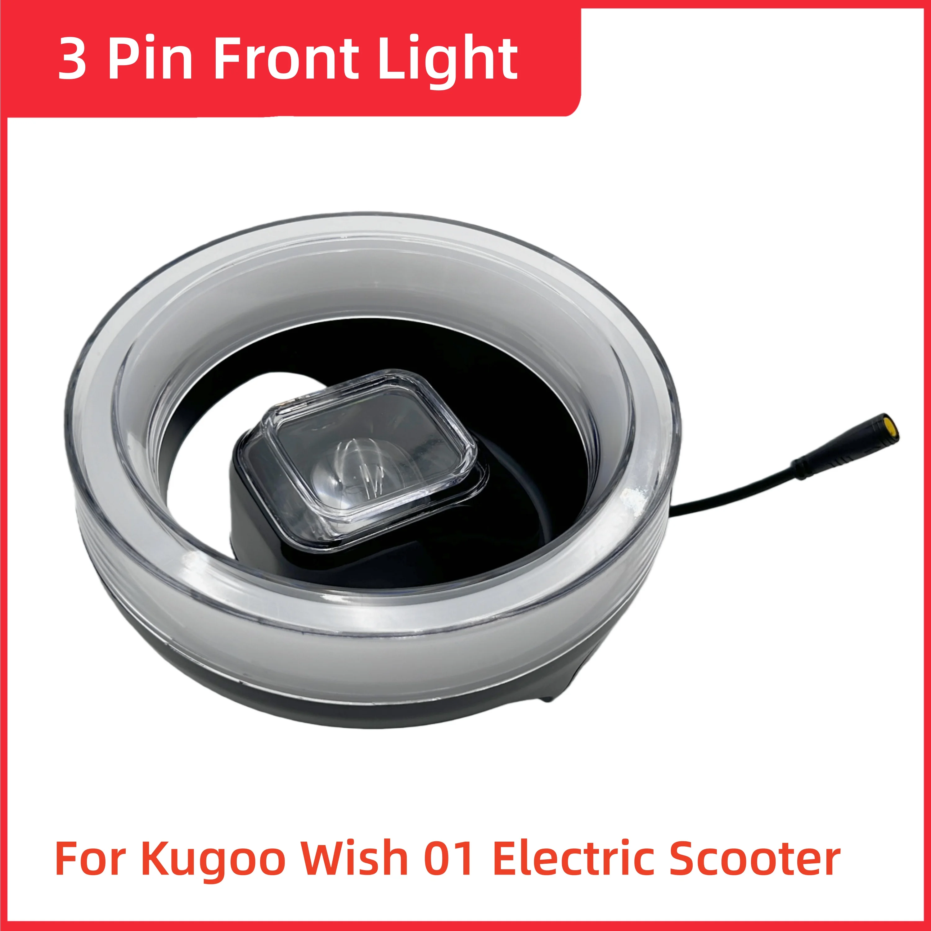 

Original Kugoo Wish 01 3 Pin Front Light Electric Scooter Kugoo Wish01 Front Lamp Escooter Headlight Parts