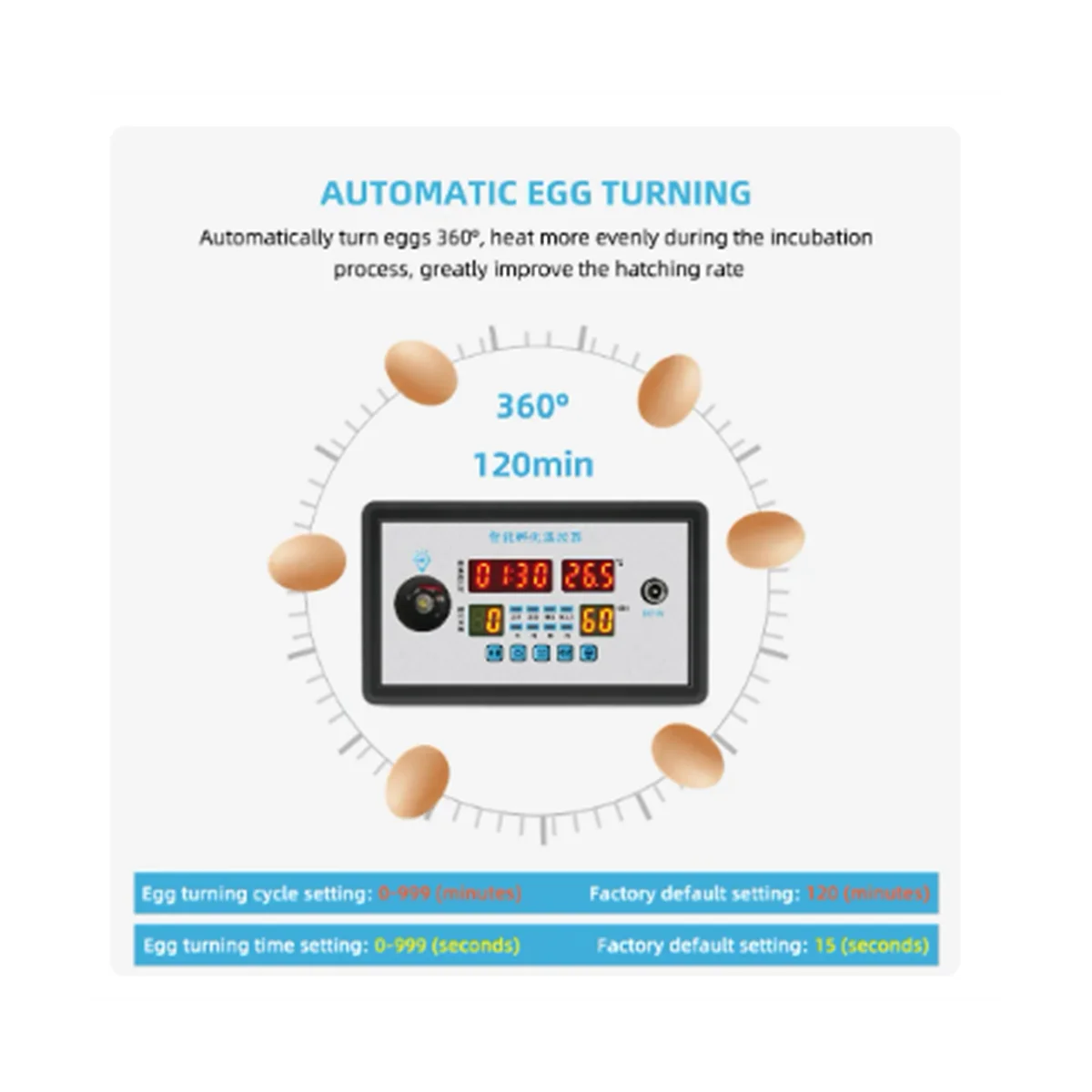 Smart Thermostat Digital ZFX-W9002 Thermostat Temperature Humidity Control Incubator 360 Automatic Egg Turning 220V