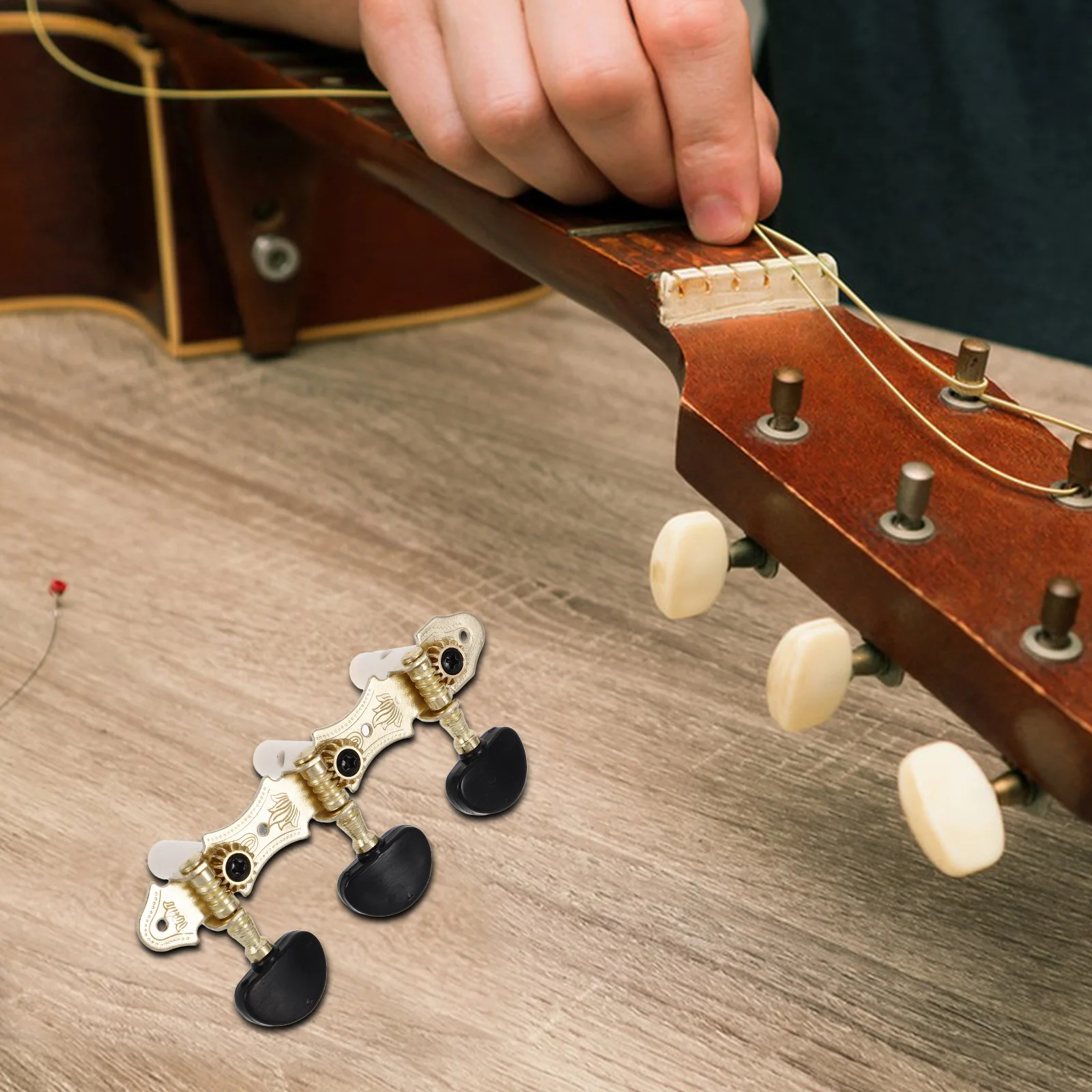 

1Set Guitar Tuning Pegs Classical 3L Metal Locking Tuners Machine Heads for Acoustic Electric Guitar String Replacement