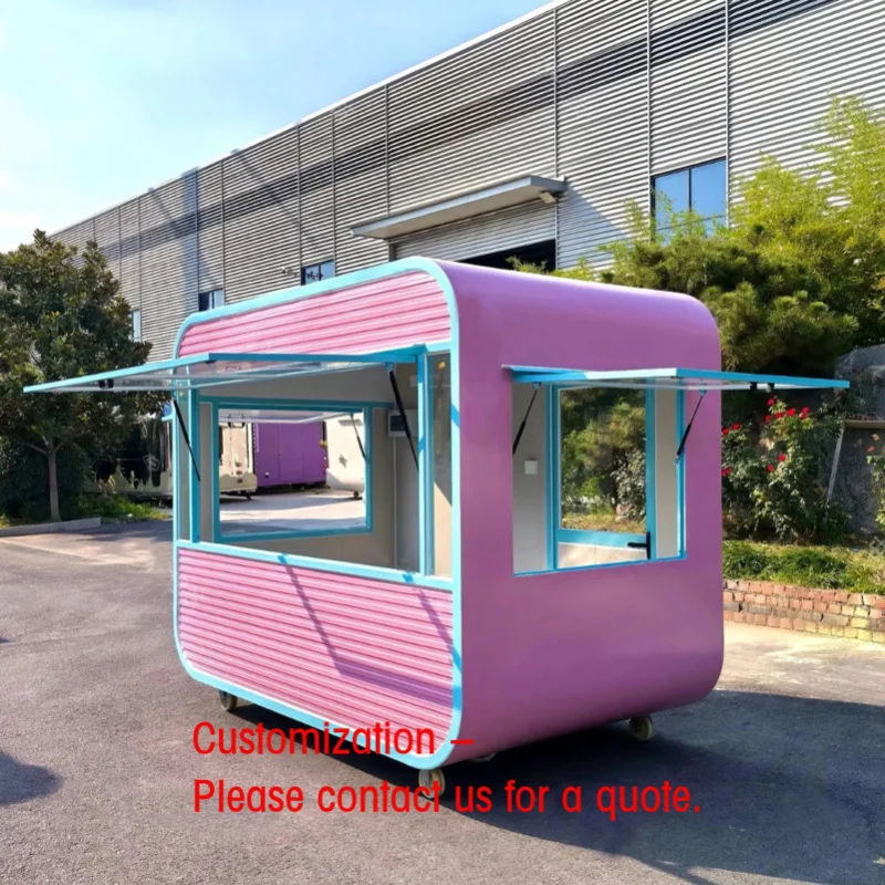 custom.Hot Food Kiosk and Van High Quality Steel Structure Supermarket Office House Entry Sale
