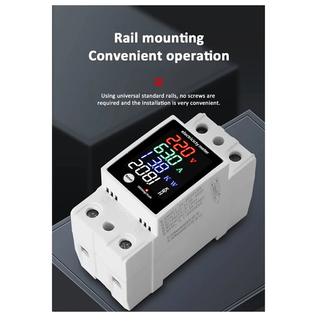 ~PERFECT}ZS-6035VAKW Digital Meter Din Rail Electricity Usage Monitor AC30-400V Voltmeter Ammeter Watt Kwh Frequency