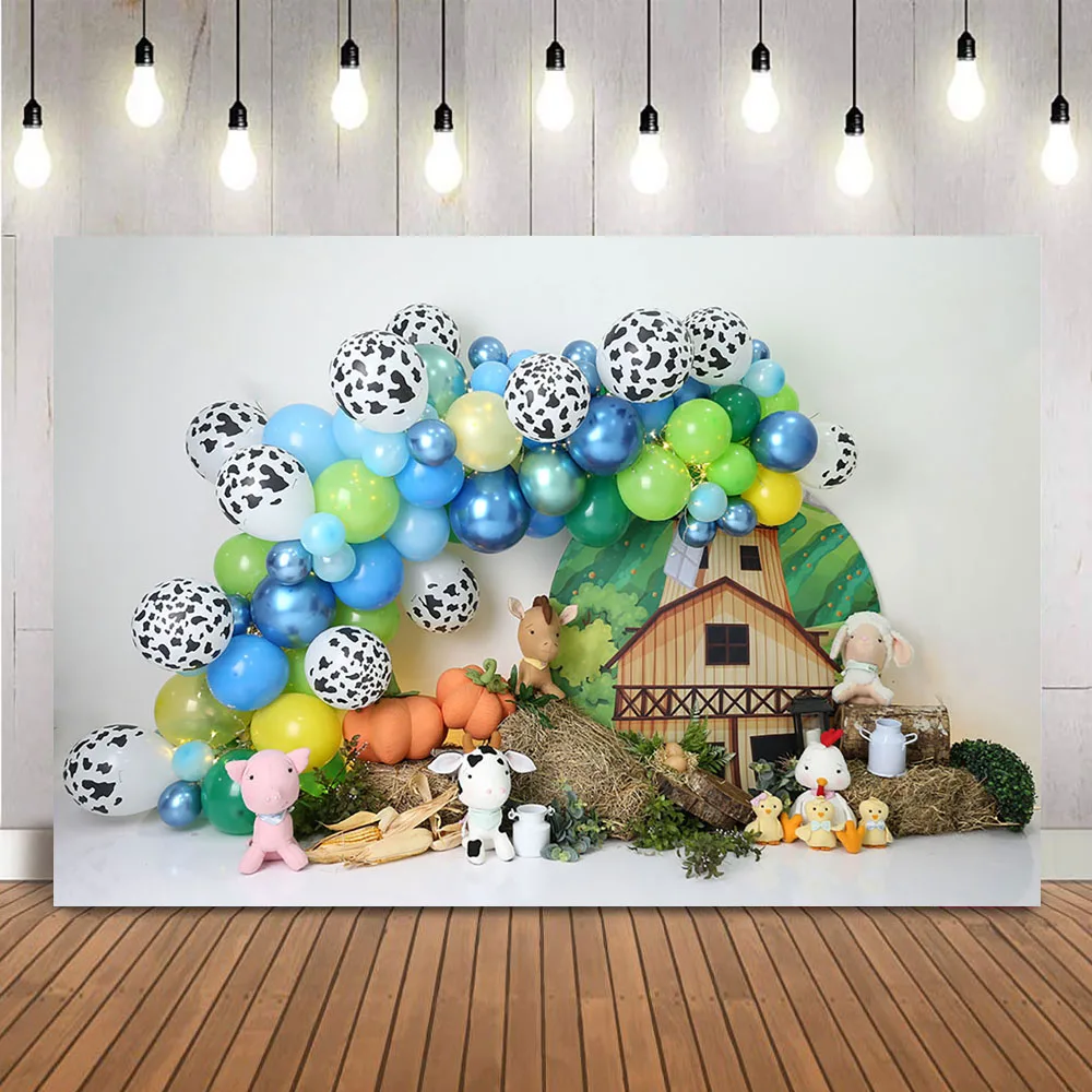 Farm Theme Background for Photography Barn Cake Smash Portrait Backdrop for Photo Studio Newborn Child Kids Banner Decoration