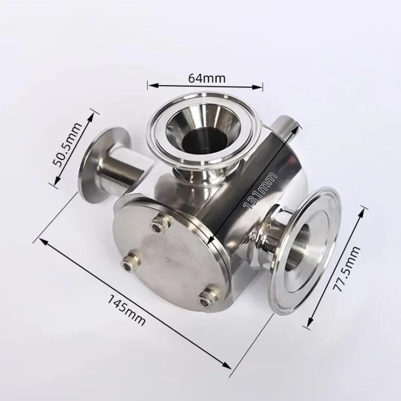 Stainless steel filling machine accessories, diameter 25MM - pneumatic filling machine three-way rotary valve