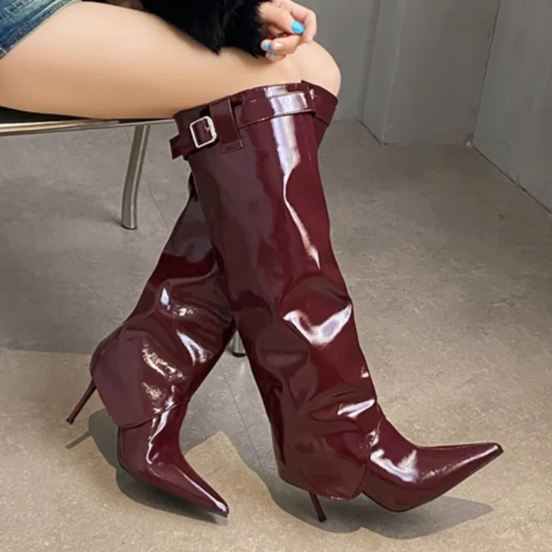 

Women Pointed Toe Elegant High Heels Long Boots 2025 Winter Designer New Shoes Dress Classical Pumps Party Cozy Zapatillas Mujer