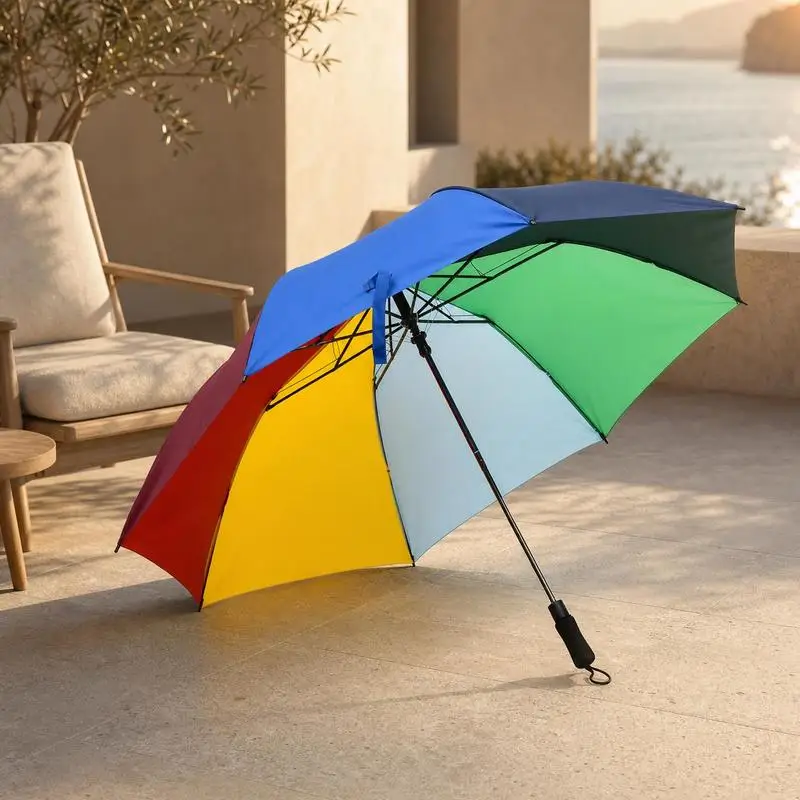 Parapluie pliant automatique 190T - Résistant au vent avec armature en fibre de verre, compact et léger pour les voyages, la randonnée, la pluie quotidienne, multicolore