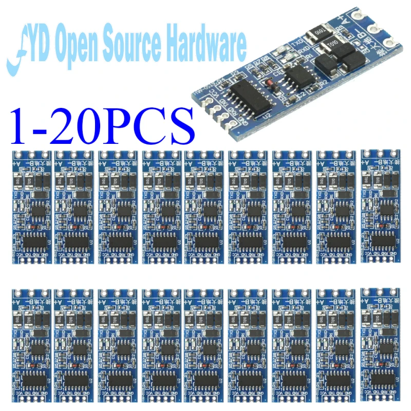 1-20 шт. TTL Turn RS485 модуль 485 в последовательный уровень UART оборудование для взаимного преобразования модуль автоматического управления потоком 3,3 В 5 В