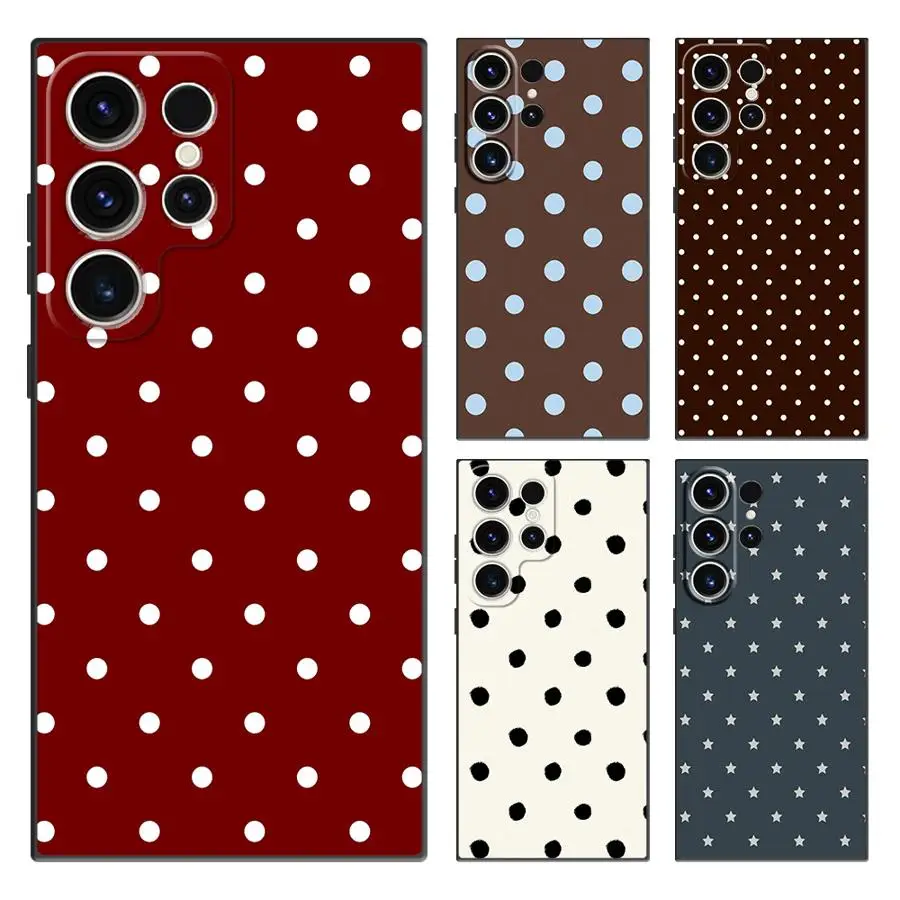 Funda Retro con Diseño de Puntos para Samsung Galaxy S26 Note 20 Ultra 8 9 10 S20 S10 S9 S23 S24 Plus S21 FE S25 Ultra