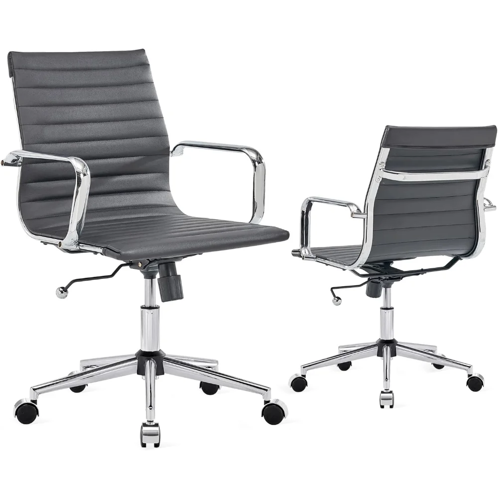 

Desk Chair Comfortable Swivel Office Chair with Wheels and Armrests Wide Heavy-Duty Seat for Women and Men 22.83in