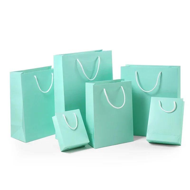 10pcs Red Paper Bag With Handle Rope Jewelry Packaging Gift Box Storage Wedding Birthday Party Wrapping Candy Vertical