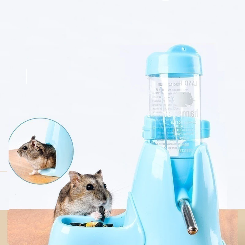 Water Feeder Small Animals Automatic Dispenser Drinking Water Bottle Bowls Dish with Food Container for Hamster Accessories