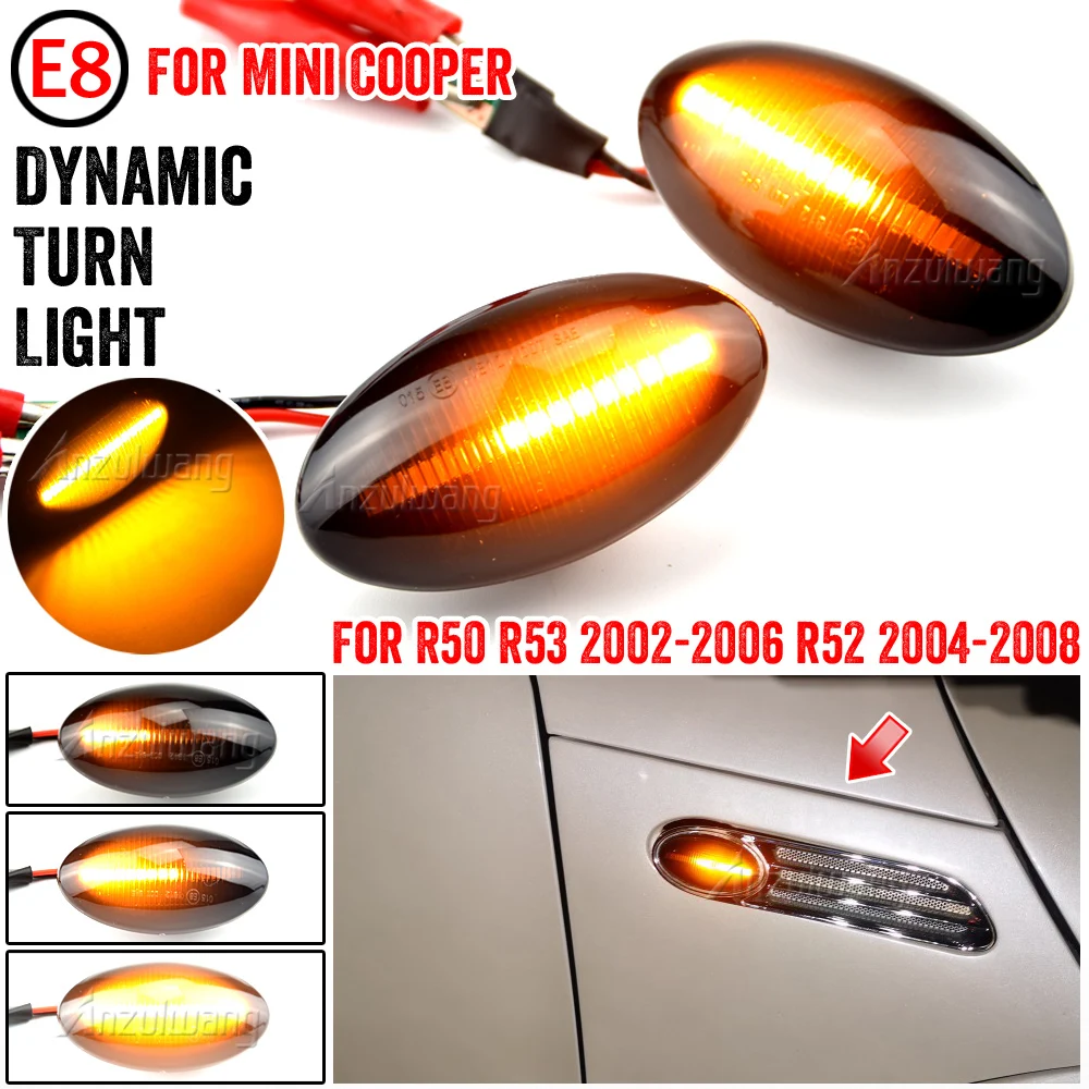 LED Side Marker Turn Signal Light Flowing Water Repeater Indicator Dynamic Blinker Fit For MINI Cooper R50 R53 Hatchback