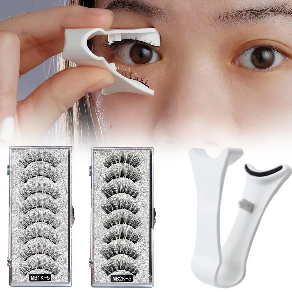 3D Natural Magnetic Eyelashes,With 5 Magnetic Lashes Shipping box Eyelashes Handmade False gift Reusable Support Drop Magne T6N2