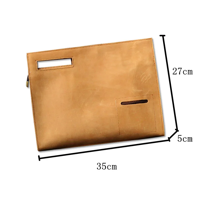 Pochette en cuir pour homme, sac à main en cuir simple, sac messager initié à la personnalité, sacs à fichiers originaux, cuir de cheval Elin