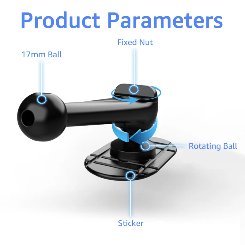 Auto-Handy-Halterung, 17 mm Kugelkopf-Basis für Auto-Armaturenbrett, Telefonhalterung 360 ° Zubehör für die drehbare Autotelefonhalterung – Detail 6