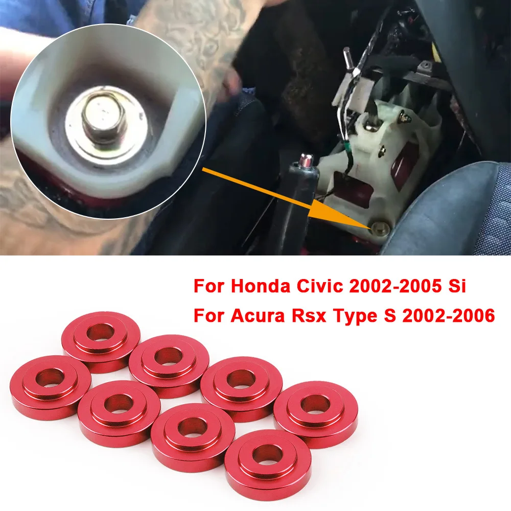 Aluminum Auto Car Shift Button Bushing Gasket Suitable For Honda Civic 2002-2005 Acura RSX Type 2002-2006 8pcs/Set