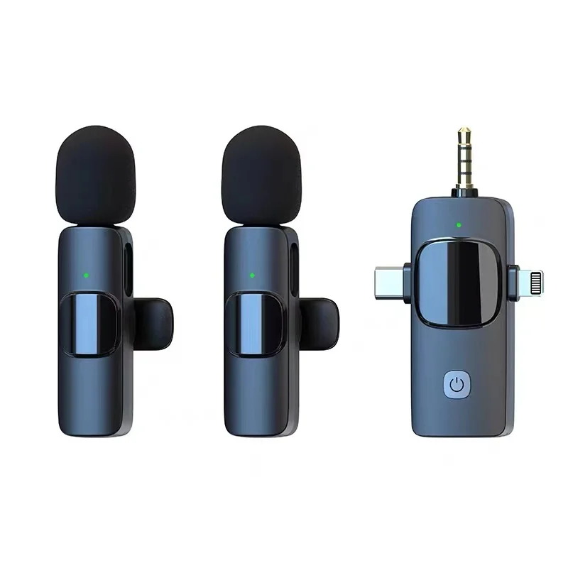 Wireless microphone collar clip mobile phone live broadcast DOUBO video recording noise reduction collar microphone one drag two