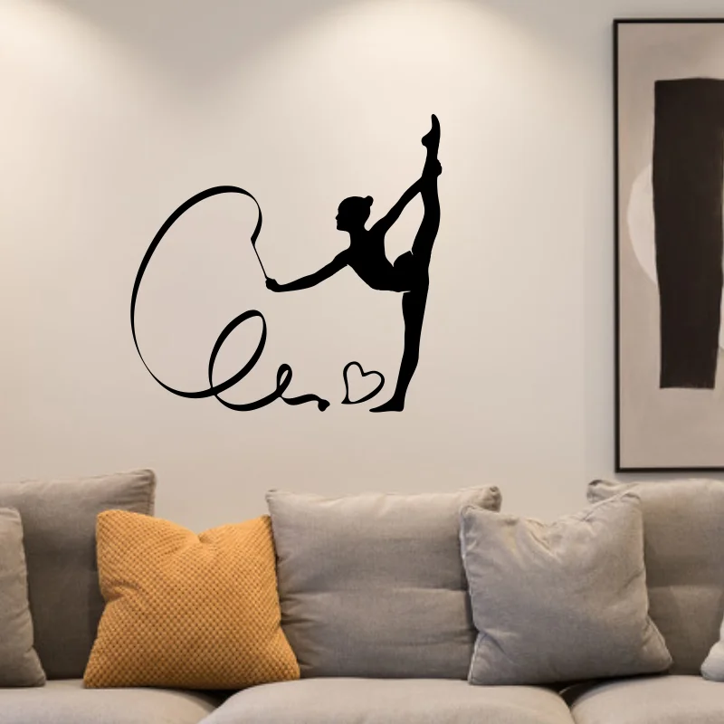 

Interesting Gymnast Silhouette Vinyl Car Art Sticker Decor Mural DIY Knife And Fork Removable Wall Decal Family Home Sticker 167