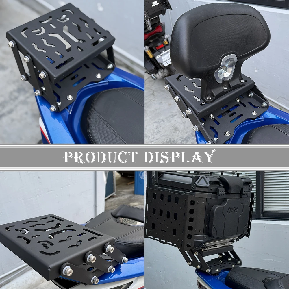 Sweer suporte traseiro deslizante para motocicleta, suporte para porta-porco dobrável e telescópico, quadro adequado para 21-25 honda pcx160