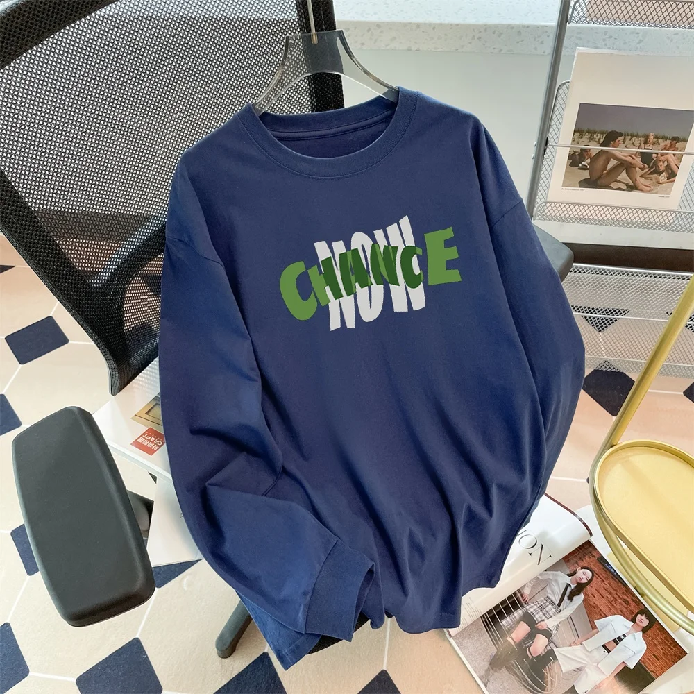 

High-End Design Long Sve round Ne T-irt ex Base irt Luxury Feel Digital Letter Print Faionable Sun Protection ...