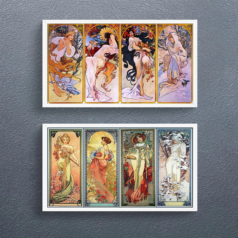 

Four Season Goddess Printed Cross Stitch Kit DIY 11CT Thread Art Needlework