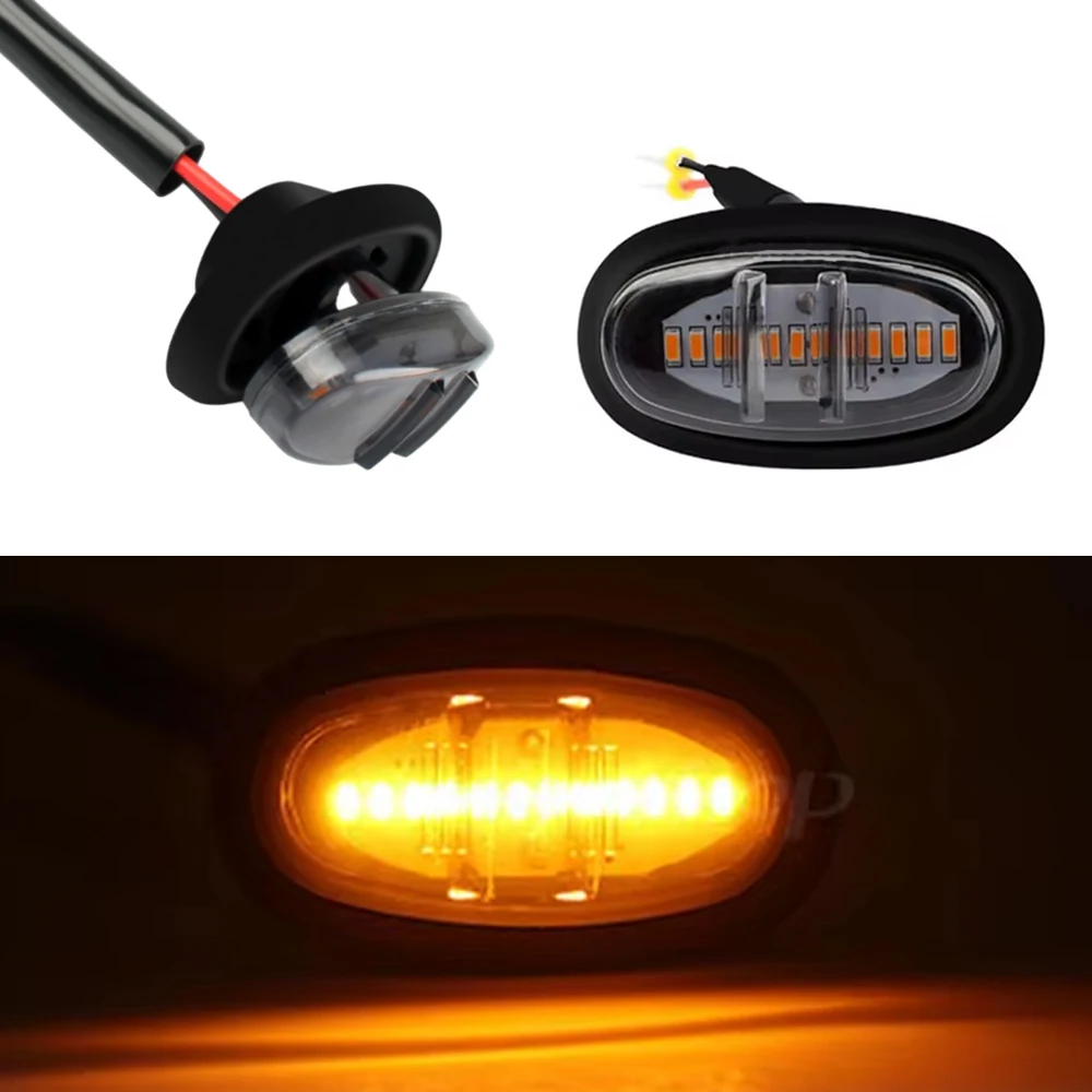 4pcs Universal Car Front LED Grille Light Smoked Amber Grill Light Eagle Eye Hood Signal Lamp for Ford F-150 Raptor 2017-2019