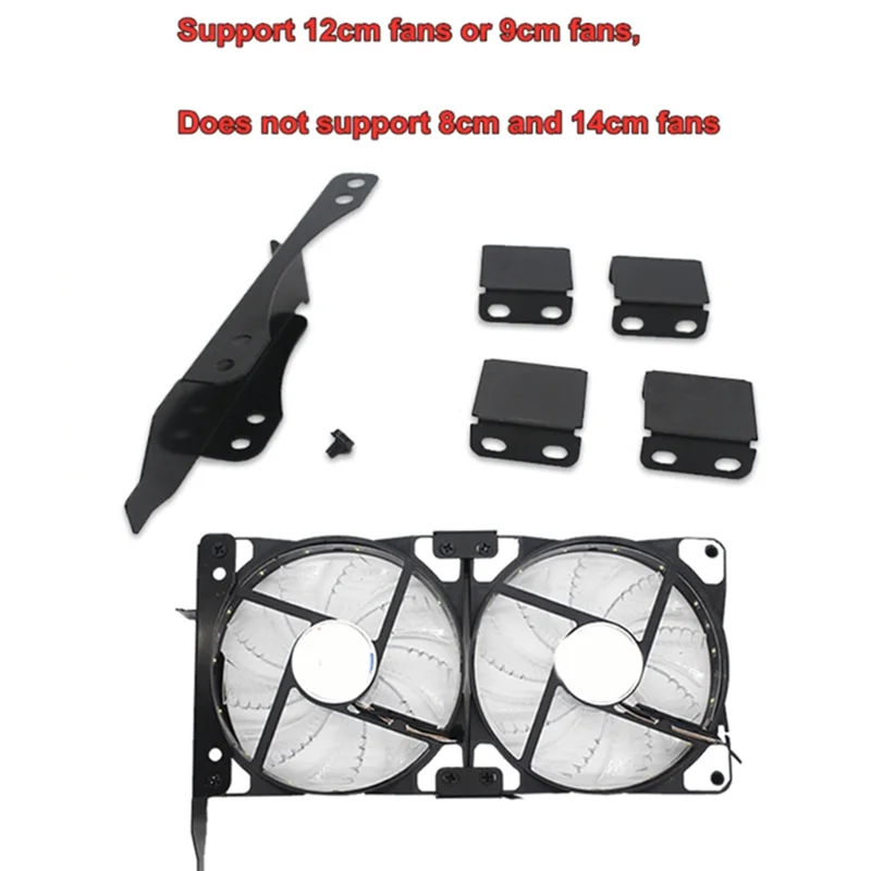 ABDX-3 Fan Mount Rack PCI Slot Bracket for Video Card with Support 90MM/120MM Fan Bracket Kit with Fan