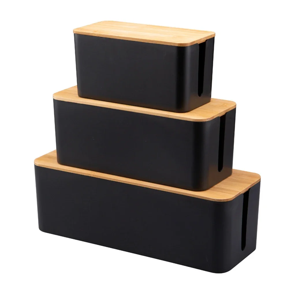 

Enclosures Cable Storage Box Management Box Black For Cables Large Cable Organiser Box Pack Of 3 Plastic Practical