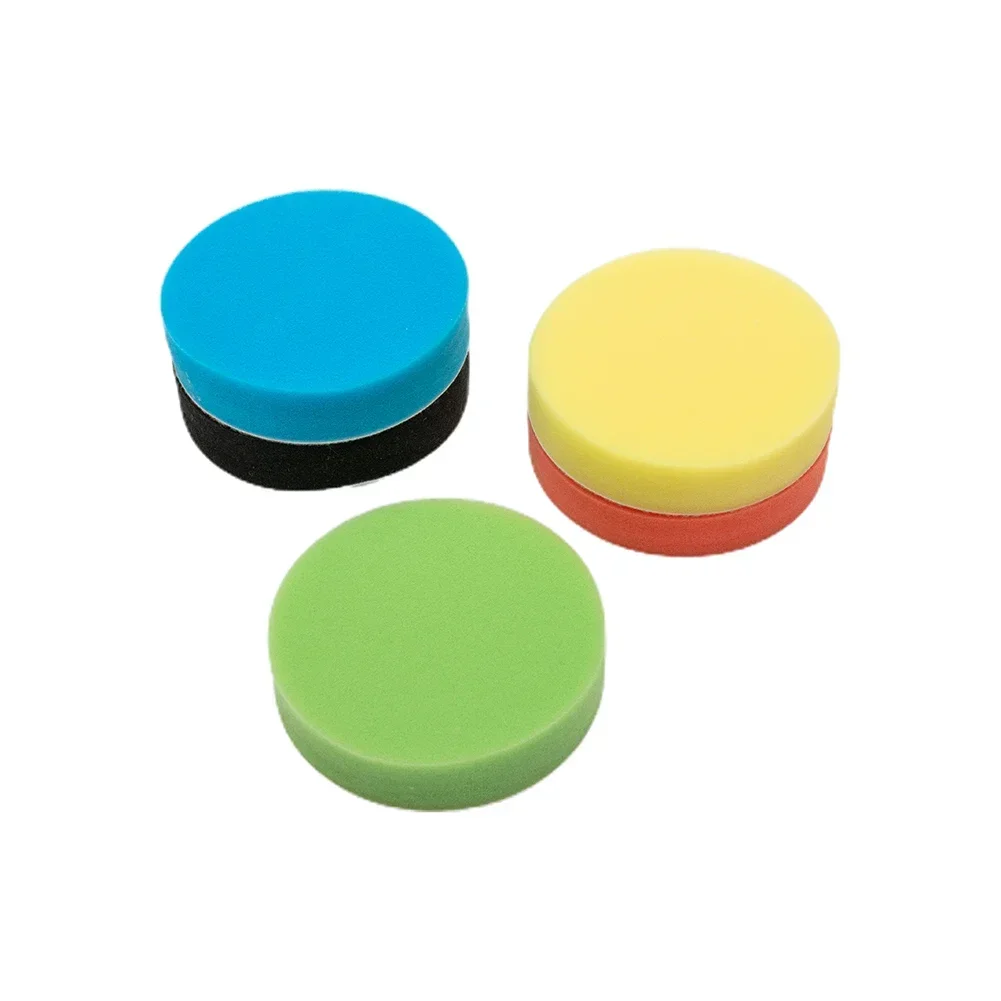 5pcs แผ่นขัดรถ 5 นิ้วแบนฟองน้ํา Buff Buffing Pads ชุดขัดขัดรถขัดลบรอยขีดข่วน 125 มม.