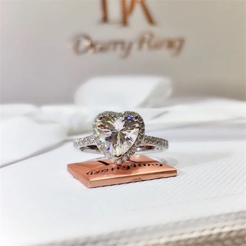 

Fashionable & Bold Luxury Heart Oversized Ring For Women 2ct Moissanite PT950 Platinum | Unique style, the focus of banquets