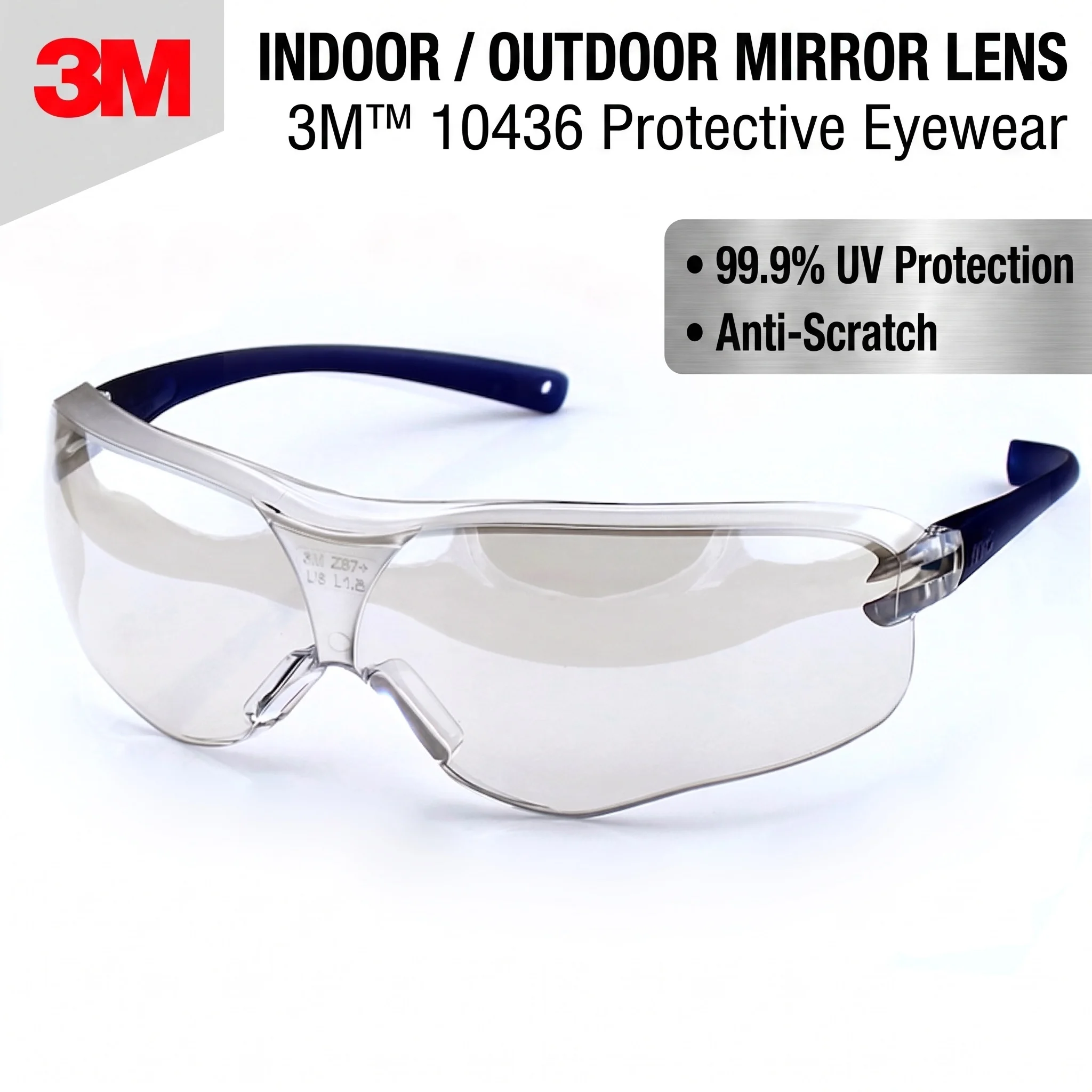 3M 10436 Safety Glasses ANSI Z87.1 Clear Goggles Construction Work Glasses Protection Industrial PPE Lentes de Seguridad