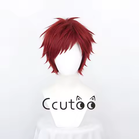 Gaara Cosplay Wig Men Short Dark Red Wig Cosplay Anime Cosplay Wig Heat Resistant Synthetic Wigs