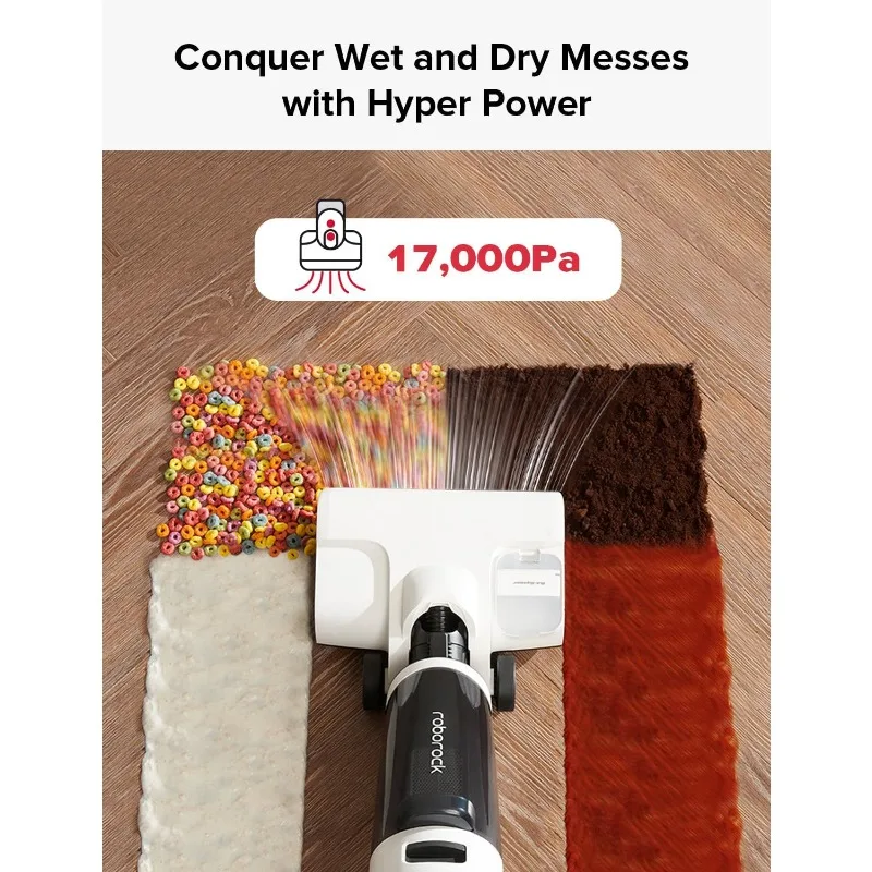 roborock Dyad Pro เครื่องดูดฝุ่นเปียกแห้งพร้อมลูกกลิ้งคู่, ไม้ถูพื้นดูดฝุ่นไร้สาย All in One, ระบบทําความสะอาดตัวเองและอบแห้ง