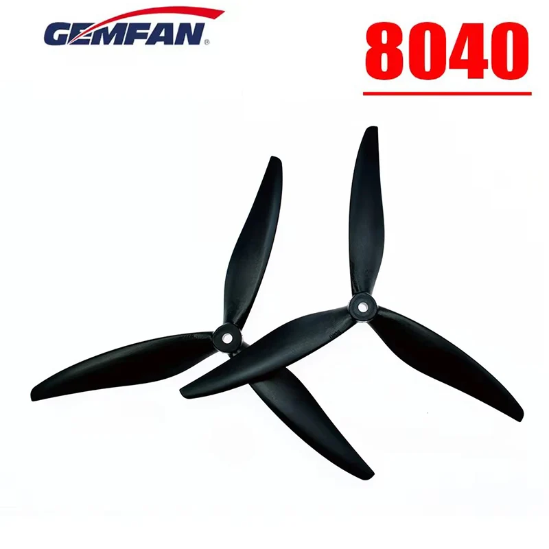 Gemfan 8040 8X4X3 8inch 3-Blade Propeller RC Multirotor X-Class CW CCW Props for LR8 FPV Drones Airplane 3214-640KV Motor