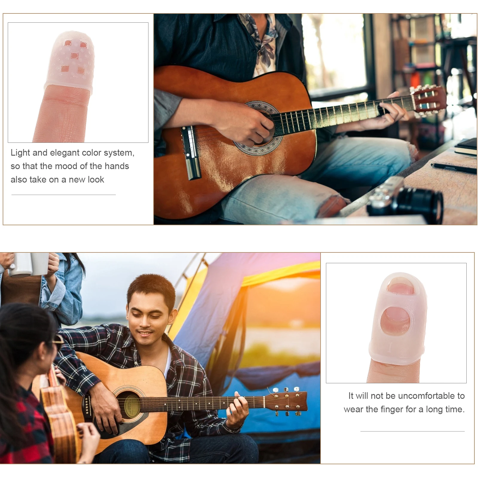 

10pcs Anti-Slip Cots Elastic Silicone Finger Protectors For Medical Craft Repair Work Breathable Protective Finger Sleeves