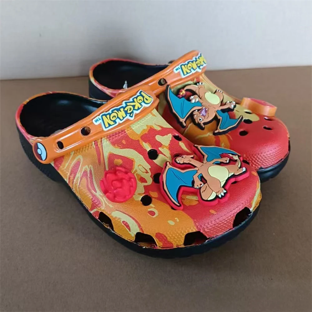 

Kawaii Charizard Printed Slippers, Anime Flame Pattern Eva Closed Toe Sandals, Anti Slip Soft Summer Beach Outdoor Footwear