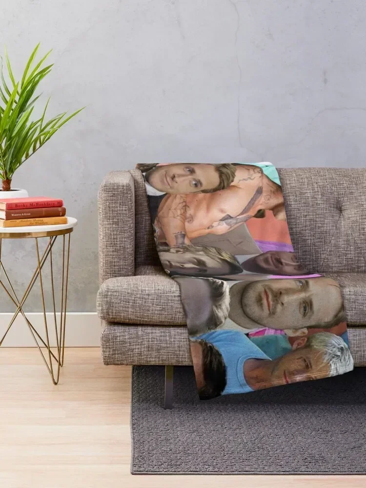 Ryan Gosling Photo Collage Throw Blanket Plaid Hairys Blankets