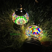 Mini Vintage Turkish Mosaic Hanging Lanterns Battery Warm Light Led Camp Lantern Rechargeable Lightweight Tent Lamp For Outdoor